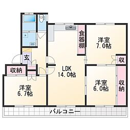 メゾン和歌浦 3LDKの間取図画像