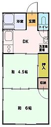 高倉ハイツ 2DKの間取図画像