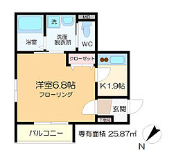 HEBELLOOP 1Kの間取図画像