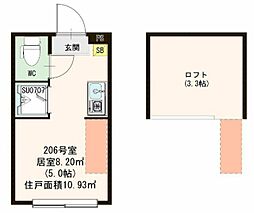 ハーモニーテラス永福2 ワンルームの間取図画像