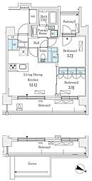 シーズンフラッツ町屋 2LDKの間取図画像