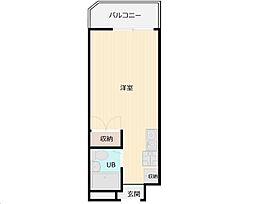 パールマンション柳沢 2階1Kの間取り