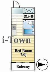 フローラ神谷橋 ワンルームの間取図画像
