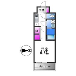 S-RESIDENCE小阪azure 12階1Kの間取り