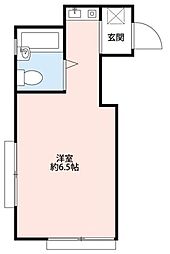 光和ハイム 1階ワンルームの間取り