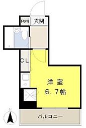 ソリスト綱島 ワンルームの間取図画像