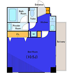 JR京浜東北・根岸線 大森駅 徒歩12分の賃貸マンション 9階1Kの間取り