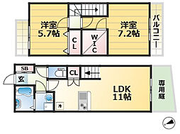 ワコーレVIANO神戸会下山 2LDKの間取図画像
