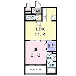 アーバンコート堀川西 3階1LDKの間取り