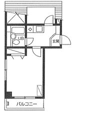 コスモ和光7 1Kの間取図画像