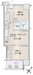 エスティメゾン豊洲レジデンス 8階2LDKの間取り