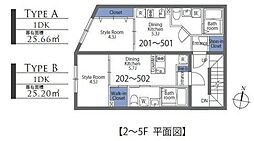 セレス八広 5階1DKの間取り