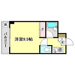 ロイヤル・レジデンス秦 ワンルームの間取図画像