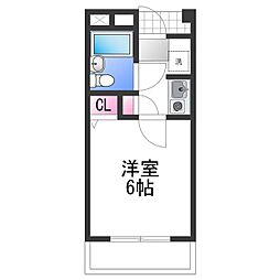ロジュマン海塚1 1Kの間取図画像