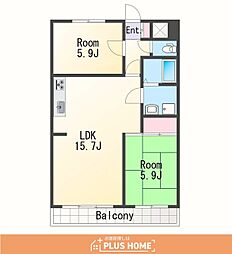 エレナ和歌浦 2LDKの間取図画像