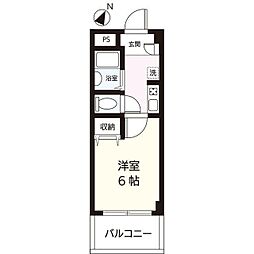 エストランゼ 5階1Kの間取り
