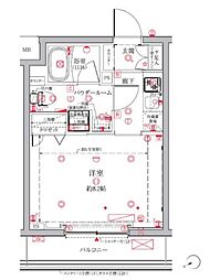 クレイシア三鷹 1Kの間取図画像