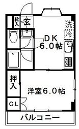 メゾン・ヴェール 1DKの間取図画像