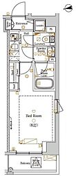dips大山東町2 1Kの間取図画像