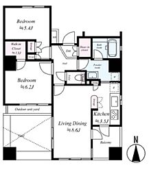 藤和シティホームズ両国 703 7階2LDKの間取り