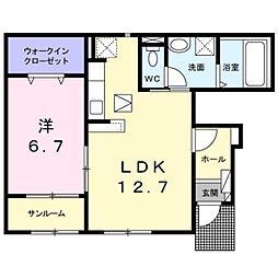 アンソロジ- 1LDKの間取図画像