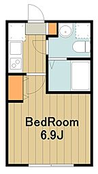 アザーレレーヴ淵野辺 3階1Kの間取り