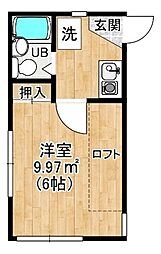 フラット荏子田 1Kの間取図画像