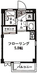 アルベリーノ東高円寺 ワンルームの間取図画像