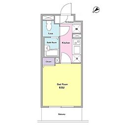 NTPRレジデンス大井町 1Kの間取図画像