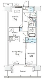 スカイグランデ津田沼 2LDKの間取図画像