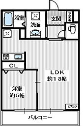 エミネンスシャルム千寿 1LDKの間取図画像