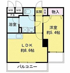 YKビル 1LDKの間取図画像