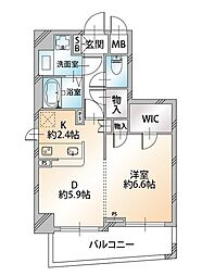 オーキッドレジデンス千代田岩本町 8階1LDKの間取り
