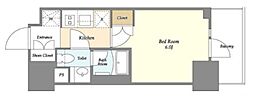 オーキッドレジデンス品川中延 1Kの間取図画像