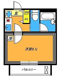サウンドフォルム多摩川 1Kの間取図画像
