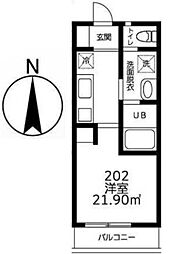 Bright Stage Tsujido ワンルームの間取図画像