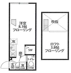 グランクオール大山 ワンルームの間取図画像