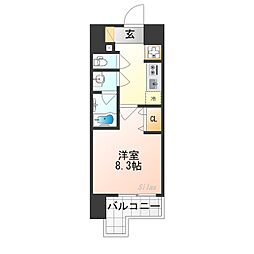 ベラジオ五条堀川2 1Kの間取図画像