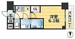 JR山陽本線 和田岬駅 徒歩10分の賃貸マンション 6階1Kの間取り