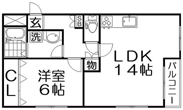 走谷ハイツ ｜大阪府枚方市走谷１丁目(賃貸マンション1LDK・3階・46.00㎡)の写真 その2