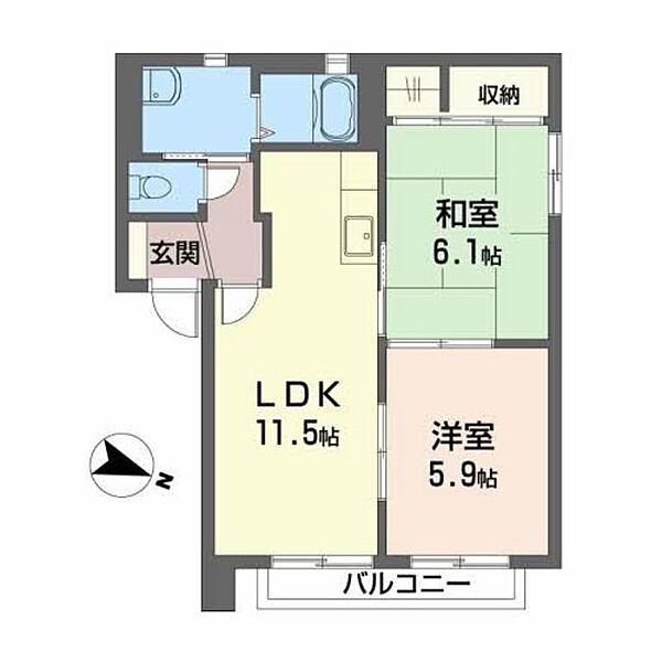 シャーメゾン　さくら坂 D202｜兵庫県姫路市梅ケ谷町(賃貸アパート2LDK・2階・50.04㎡)の写真 その2