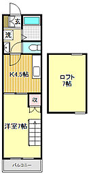 コーポIOROI 1DKの間取図画像