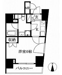 VELLSTAGE大山 1Kの間取図画像