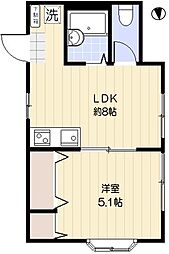 ｆｏｎｔｅ高田馬場 2階1LDKの間取り