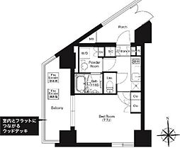 HF正光寺赤羽レジデンス2 1Kの間取図画像