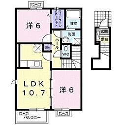 アーク・リヴェール 2LDKの間取図画像