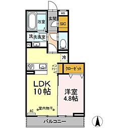 サンヒルズ 3階1LDKの間取り