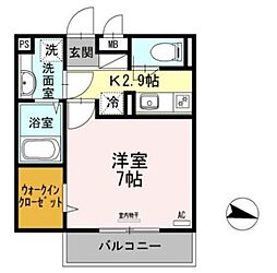 フラット明大前 1Kの間取図画像
