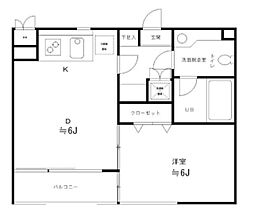 RESIDIA笹塚 1DKの間取図画像