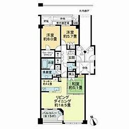 グローリオ杉並宮前 1階3LDKの間取り